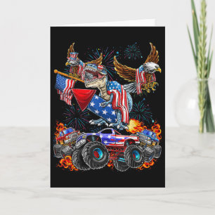 Eagle Monster Truck Dinosaur July 4th America Patr Card