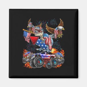 Eagle Monster Truck Dinosaur July 4th America Patr Magnet