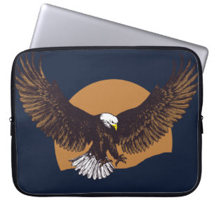Eagle moon pen & ink drawing  laptop sleeve