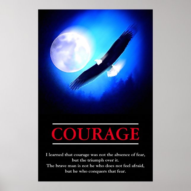 Eagle Motivational Courage Pop Art Inspirational Poster (Front)