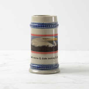 Eagle mug or stein, Son's name & date making Eagle