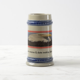 Eagle mug or stein, Son's name & date making Eagle