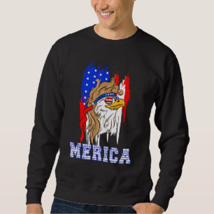 Eagle Mullet 4th Of July American Flag Stars Strip Sweatshirt