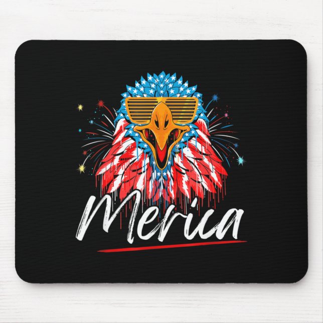 Eagle Mullet 4th Of July Flag Merica-Independence Mouse Pad (Front)