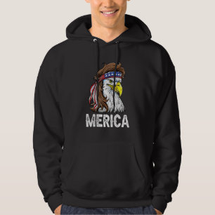 Eagle Mullet 4th Of July Usa American Flag Merica  Hoodie