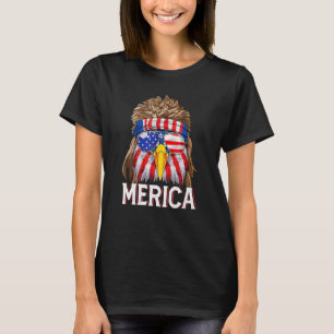 Eagle Mullet 4th Of July Usa American Flag Merica  T-Shirt