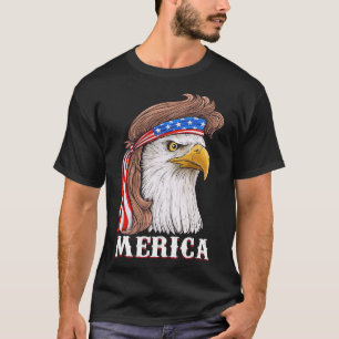 Eagle Mullet 4th Of July Usa American Flag Merica  T-Shirt