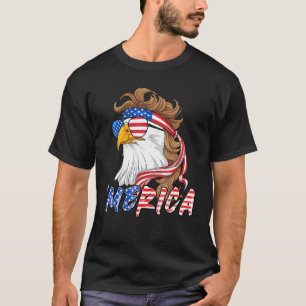 Eagle Mullet Merica 4th Of July Usa American Flag  T-Shirt