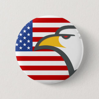 Eagle on American Flag 2 Inch Round Button