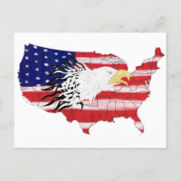 Eagle Over America Painted Flag