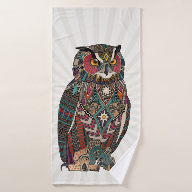 eagle owl bath towel (Bath Towel)