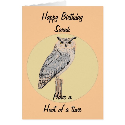 Eagle owl greetings card