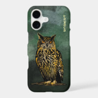 Eagle owl in the twilight forest