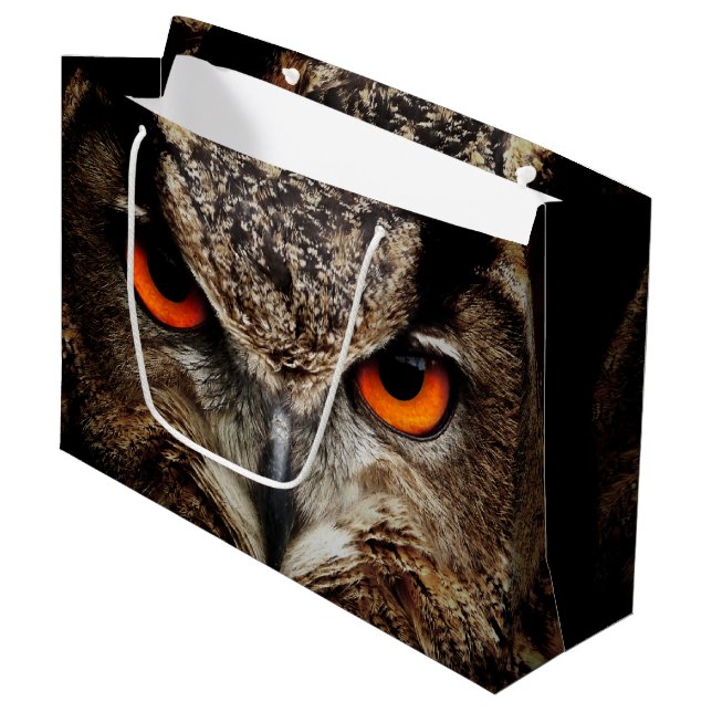 Eagle Owl Large Gift Bag (Front Angled)