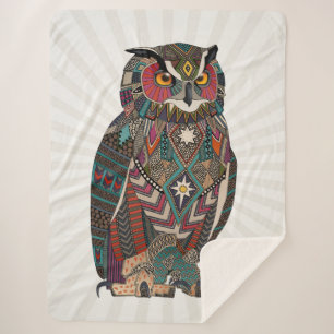 eagle owl sherpa blanket