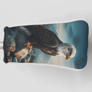 Eagle Perched on Rocky Terrain Golf Head Cover