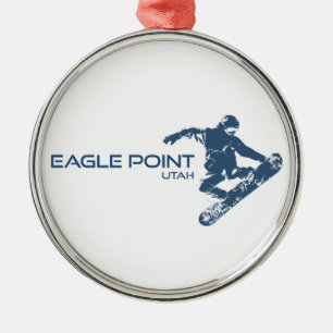 Eagle Point Resort Utah Snowboarder Metal Ornament