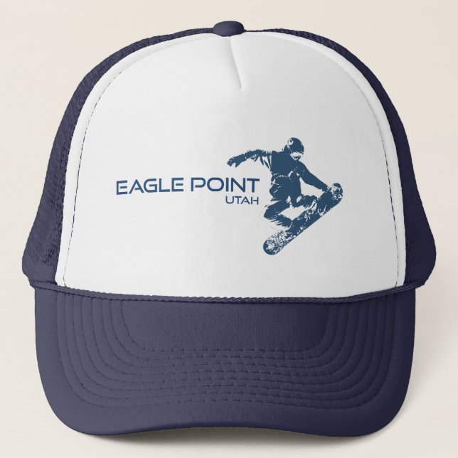 Eagle Point Resort Utah Snowboarder Trucker Hat (Front)