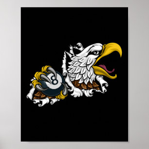 Eagle Pool 8 Ball Billiards Cartoon Poster