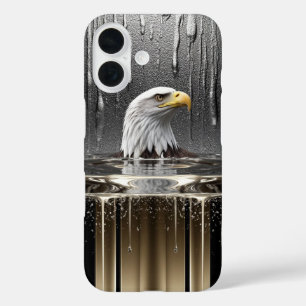 🦅Eagle Power Flow Dripping Metal Luxury Emblem ✨ iPhone 16 Case