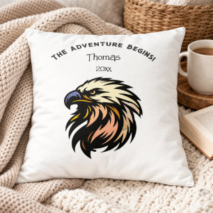 Eagle Retirement Gift Masculine Adventure Throw Pillow