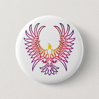 eagle rising, sunglow 2 inch round button