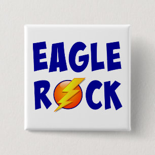 Eagle Rock Lightning Bolt 2 Inch Square Button