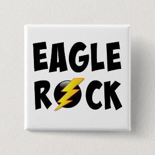 Eagle Rock Lightning Bolt 2 Inch Square Button