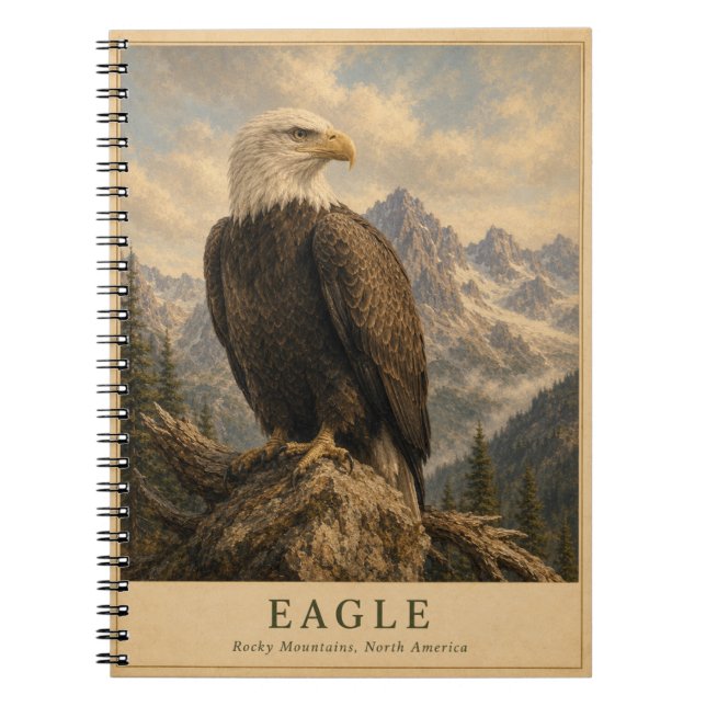 Eagle Rocky Mountains VINTAGE Notebook (Front)