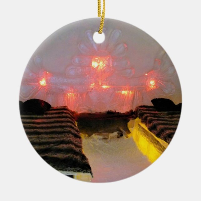 Eagle Room at Hotel de Glace, Quebec, Canada Ceramic Ornament (Front)