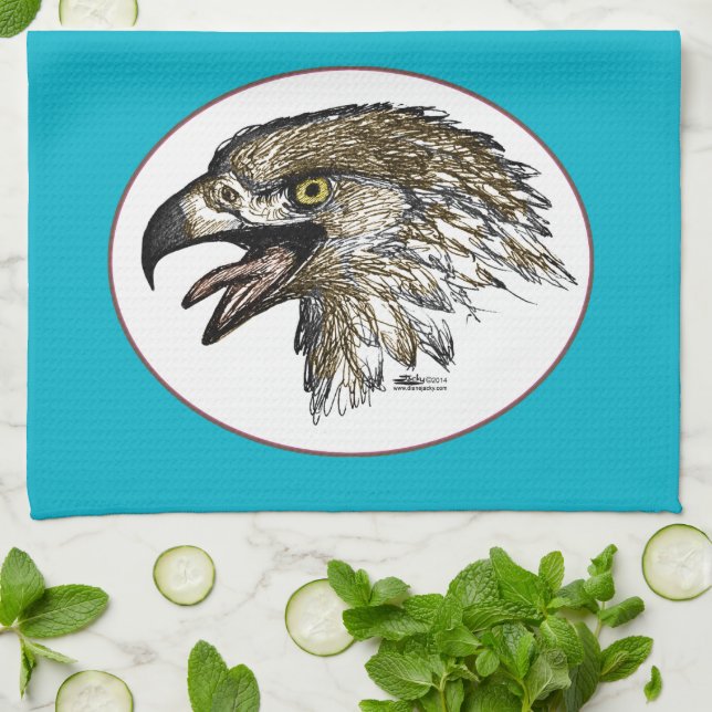 Eagle Screaming Kitchen Towel (Folded)
