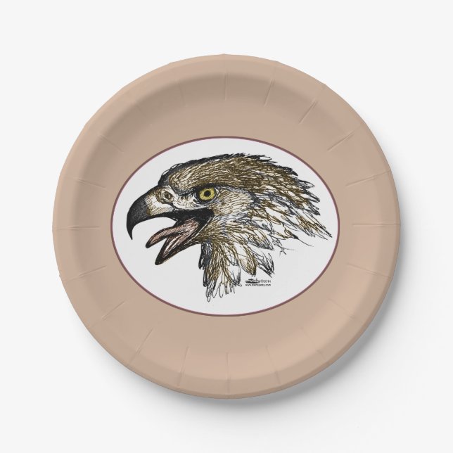 Eagle Screaming Paper Plate (Front)