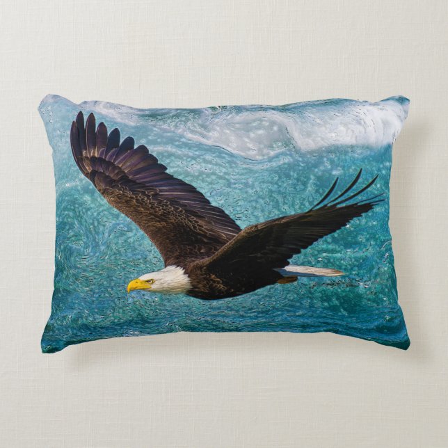 Eagle Soaring Above the Storm Accent Pillow (Front)
