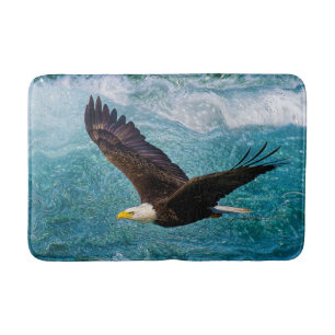 Eagle Soaring Above the Storm Bath Mat