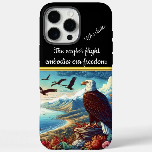 Eagle soaring over coastal sunset Case-Mate iPhone case (Back)