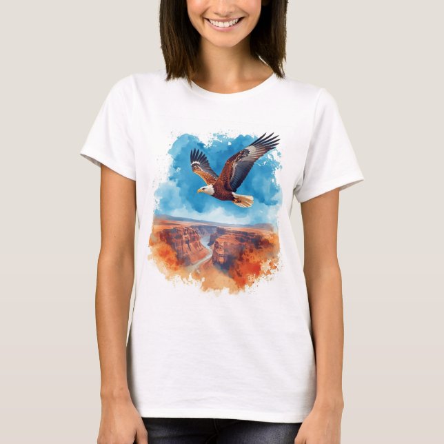 Eagle Soaring Over the Canyon T-Shirt (Front)