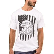 Eagle Soaring With American Flag