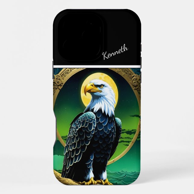 Eagle Soft Light Of A Full Moon iPhone Case (Back)