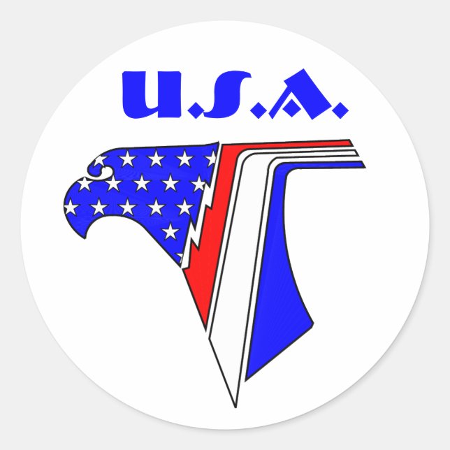 EAGLE STARS, U.S.A. CLASSIC ROUND STICKER (Front)