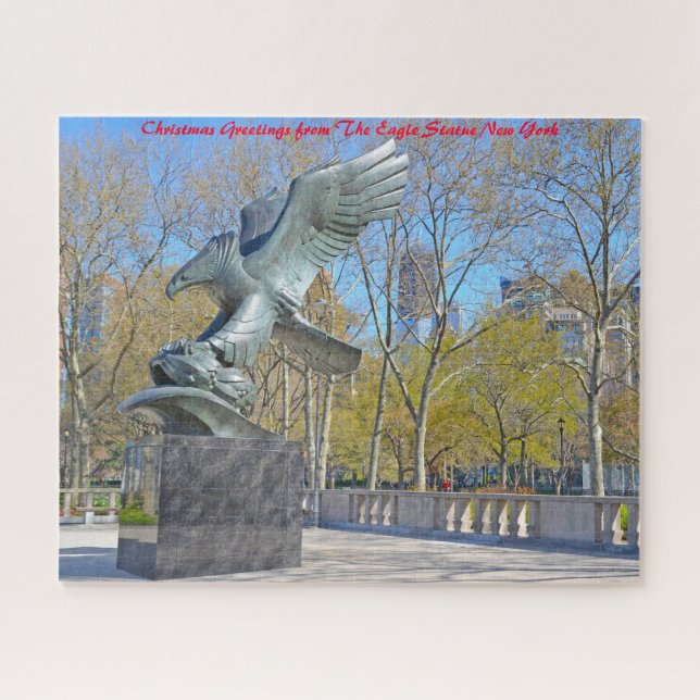 Eagle Statue New York. Christmas Greetings Jigsaw Puzzle (Horizontal)