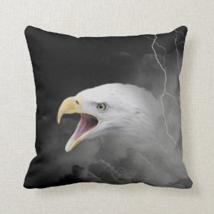 Eagle storm throw pillow
