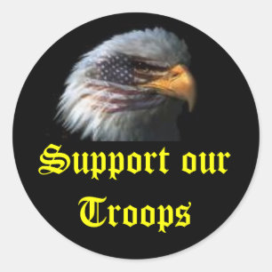eagle, Support our Troops Classic Round Sticker