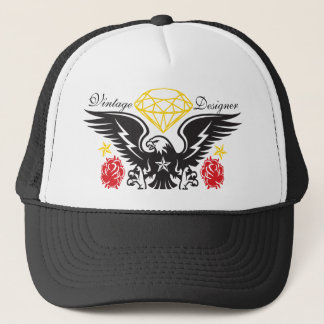 Eagle Tattoo Diamonds and Roses Vintage Desi Trucker Hat
