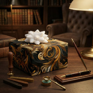 Eagle Totem & Feather Swirls Majestic Design Wrapping Paper Sheet