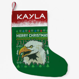 Eagle Ugly Christmas Sweater Wildlife Series Small Christmas Stocking