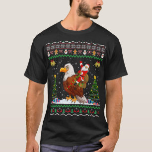 Eagle Ugly Xmas Gift Santa Riding Eagle Christmas T-Shirt
