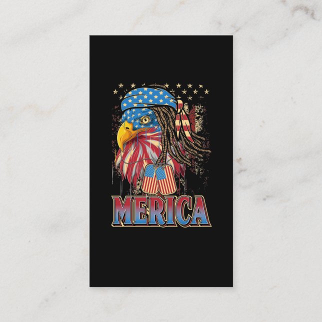Eagle USA America 4th of July Merica Business Card (Front)