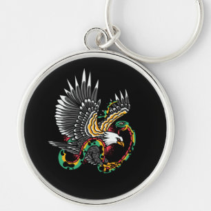 Eagle vs Snake Tattoo Design Keychain