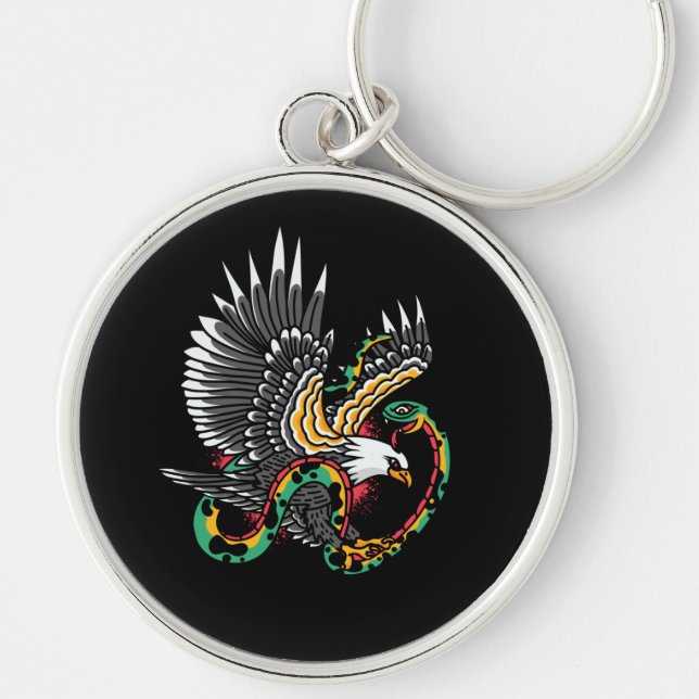 Eagle vs Snake Tattoo Design Keychain (Front)