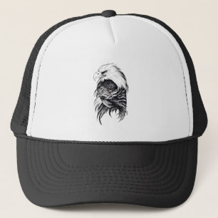 Eagle Wild Animal Nature Illustration Art Tattoo Trucker Hat